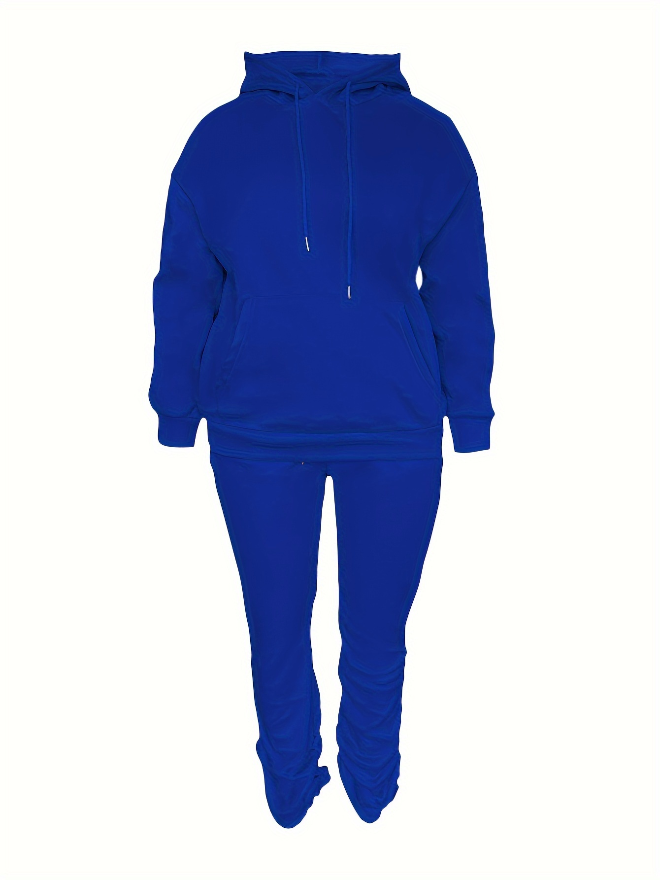 Women's 2 Piece Outfits Casual Fleece Long Sleeve Plus Size  Drawstring Hoodie with Big Pocket Trousers Sports Suit : Clothing, Shoes &  Jewelry