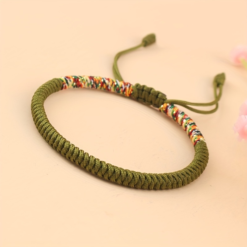 Buddhism Lucky Knot Adjustable Bracelet for Men
