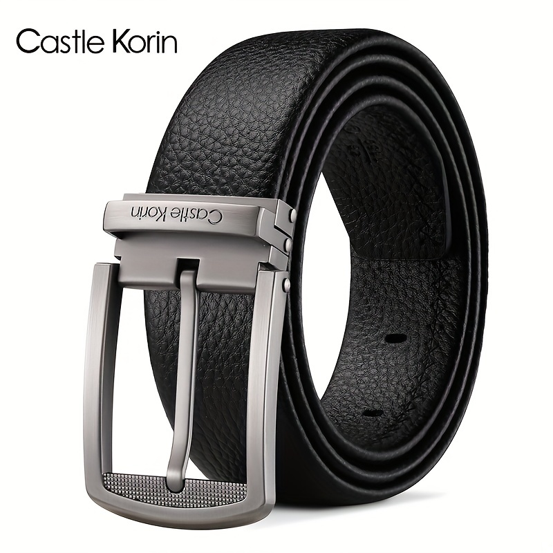 Men's Leather Belt Insert Buckle First Layer Cowhide Leather Length 47 24in