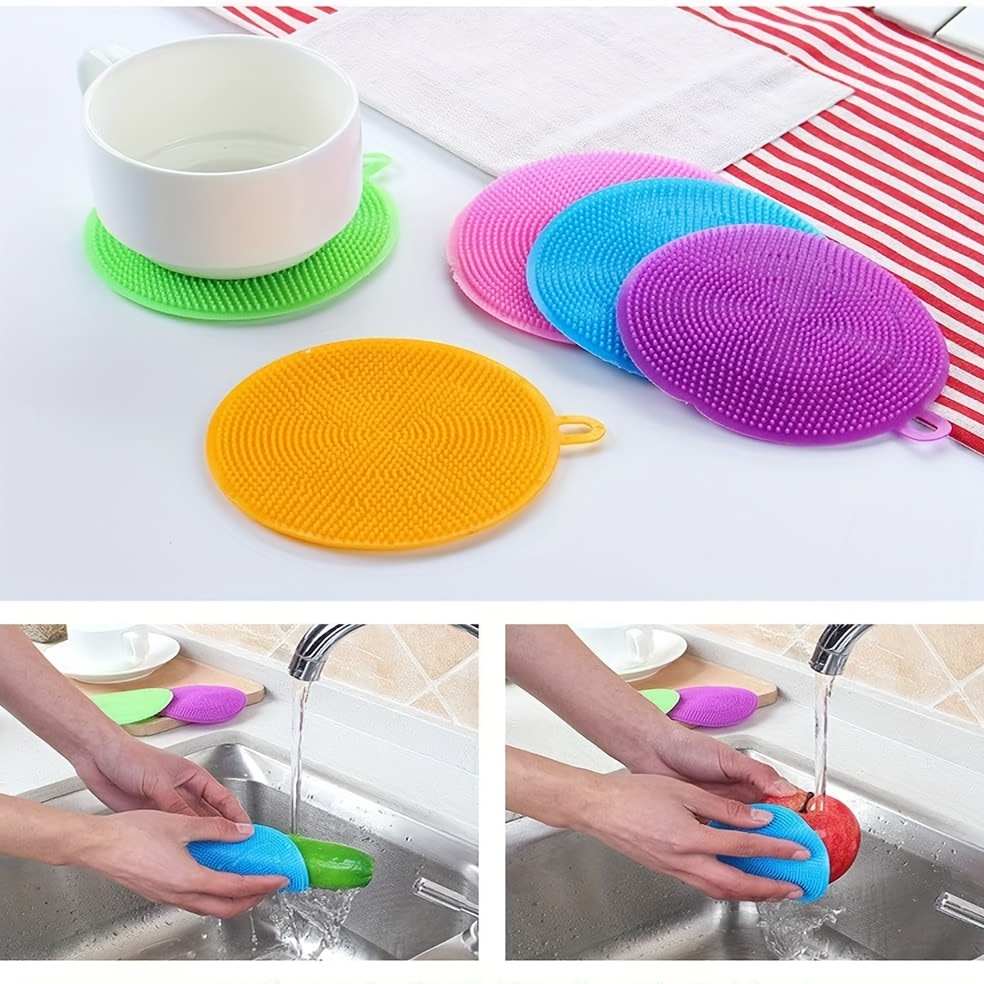 Silicone Dish Scrubber Silicone Sponge Dish Brush Dishwasher - Temu
