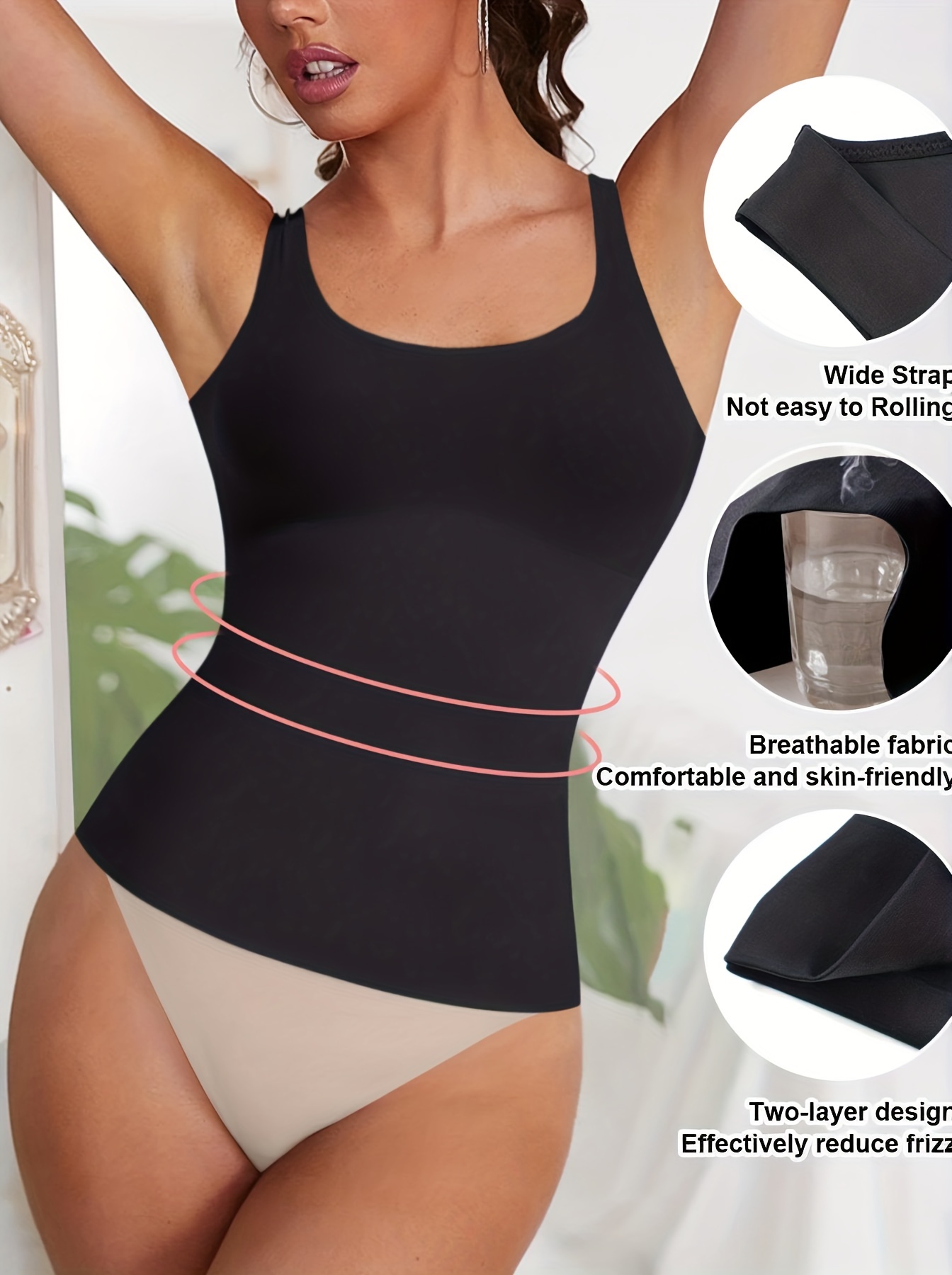 ATTLADY Women Seamless Compression Cami Shapewear Tops with Adjustable  Straps Tummy Control Shaping Cami