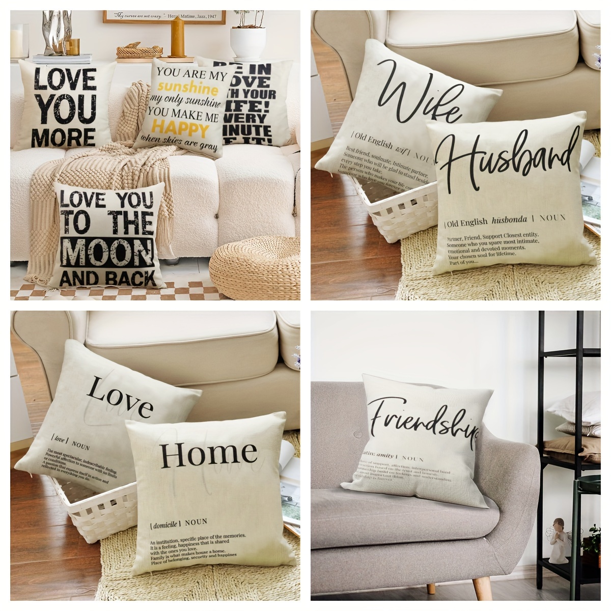 Pack of 4 Printed Cushion Covers - 000240 –