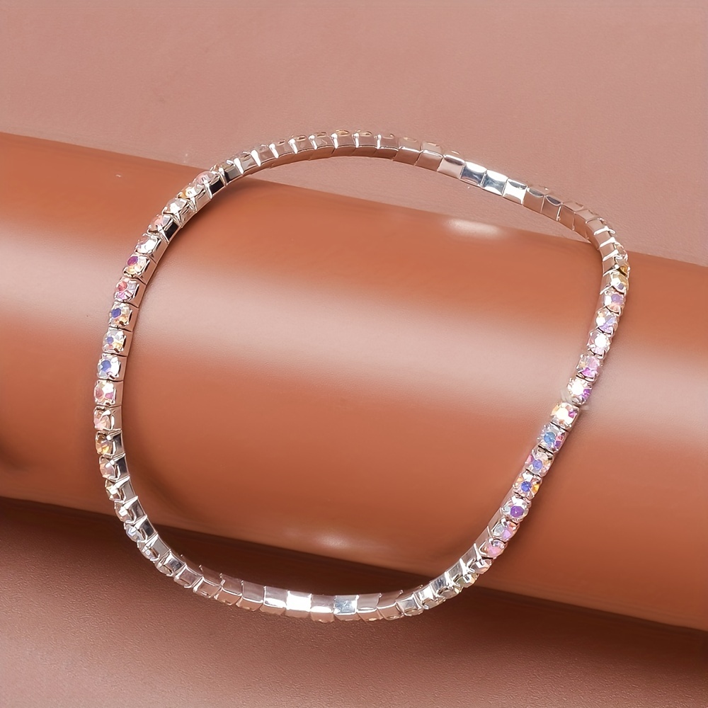 Rhinestone Claw Chain Silver Plated Anklet
