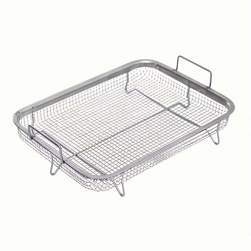 Oven Air Fryer Basket and Tray, Crisper Tray and Basket Stainless Steel,  Non-stick Mesh Basket Set, Air Fryer Tray Wire Rack Roasting Basket for