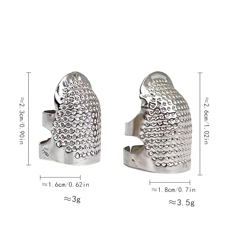 Sewing Metal Thimble 2 Pcs - Fingertip Protection for Hand Sewing and  Quilting - Tailor Tools Thimble