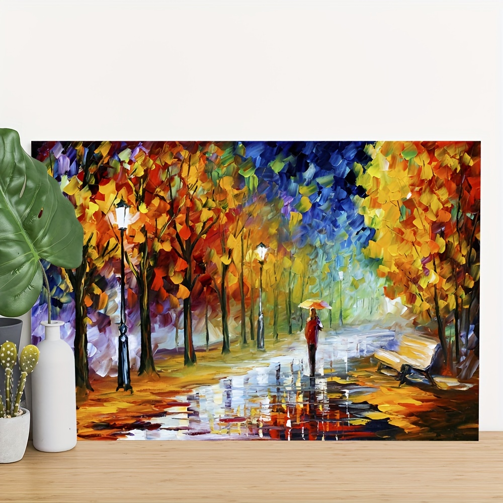 Framed Tree Painting On Canvas Wall Art for Home Decor