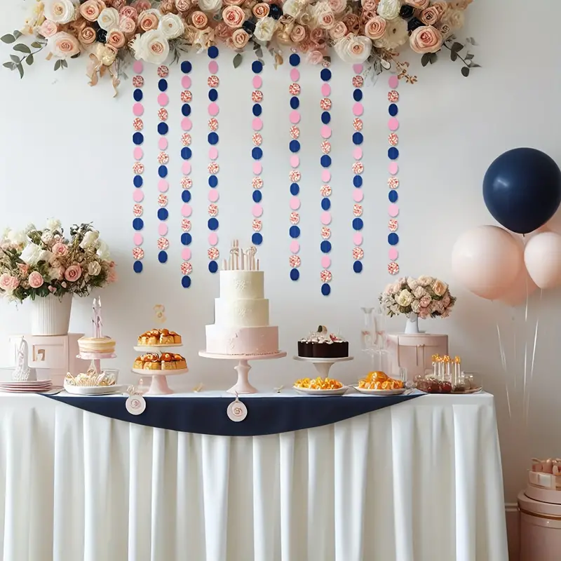 Navy blue Rose gold Gender reveal Decorations Party - Temu