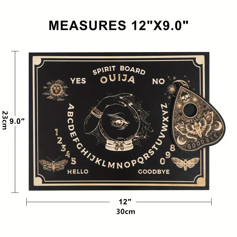 Planche Ouija 29.97cm X 22.86cm Planche De Divination De Radiesthésie  Ensemble Planche De Conversation En Bois Noir, Planche De Réponses Gravées  Au