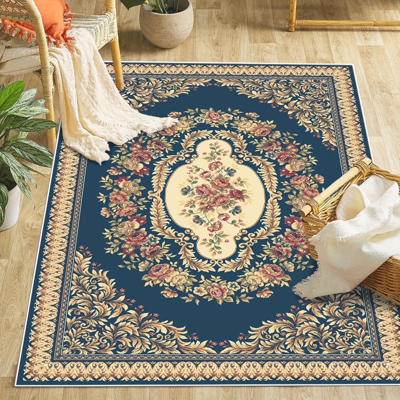 Alfombra Retro tipo persa para el hogar, alfombra Bohemia para