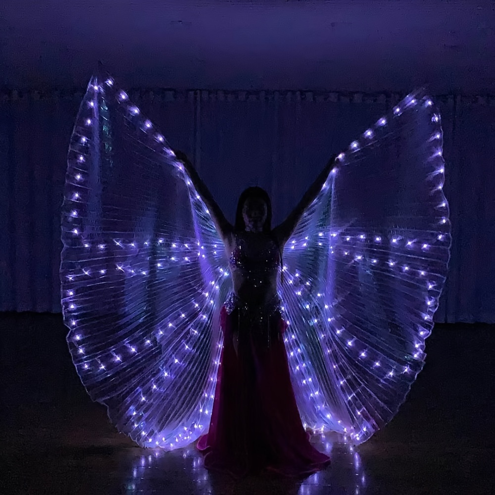 P01 Split white wings luminous glowing cloak dance stage led costumes  bellydance wears party perform led cloak rave led wings dj