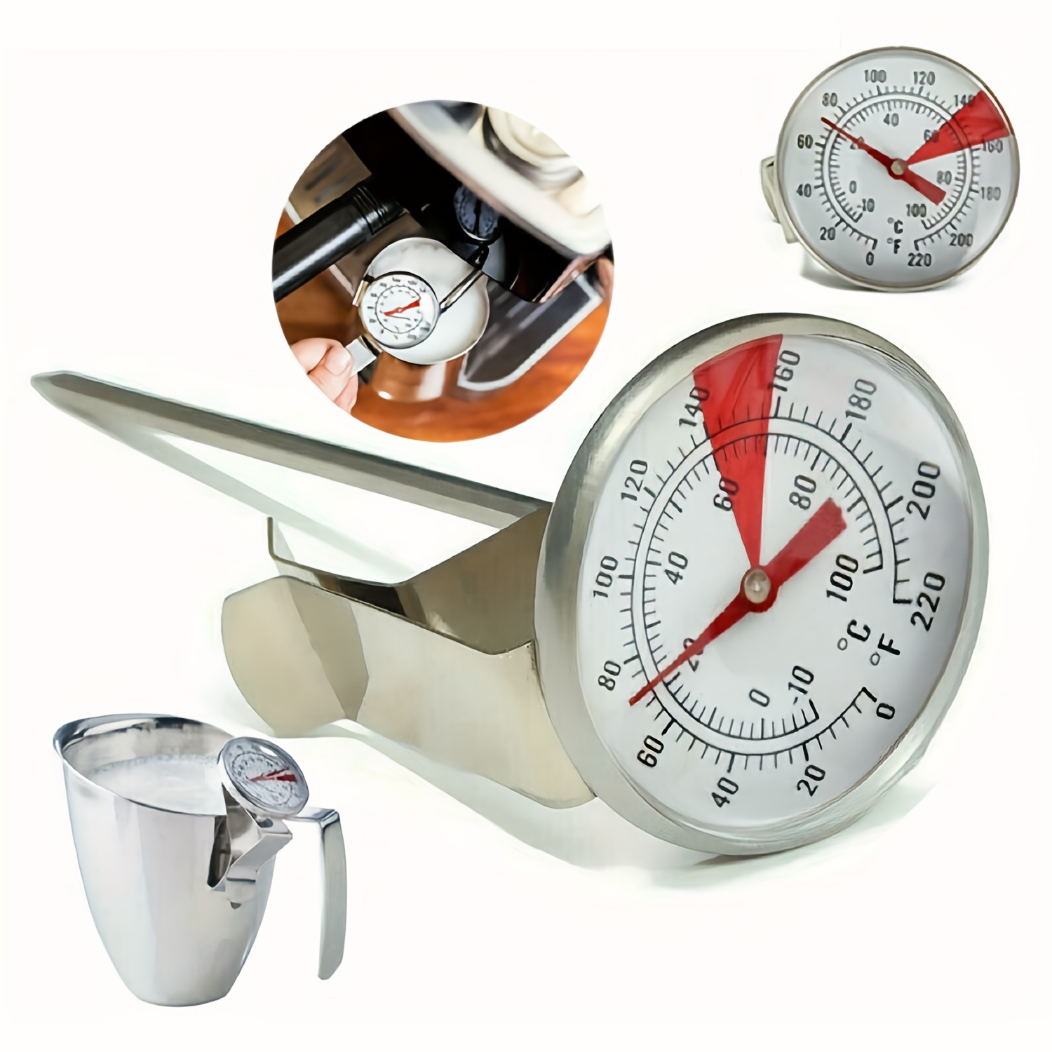 Precise Stainless Steel Coffee Thermometer With Clipable Pointer - Perfect  For Hand Brewing And Milk Pulling - Temu