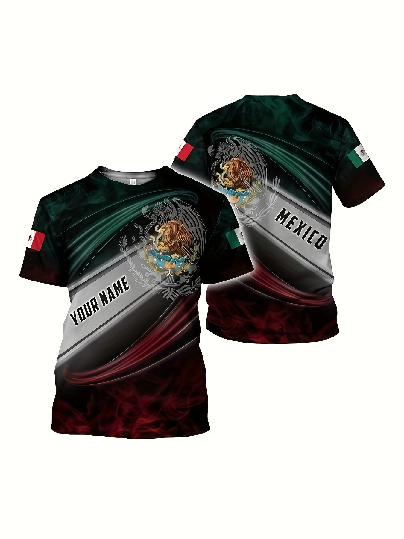 Camiseta Estampado Camuflaje Águila Serpiente México Hombre - Temu