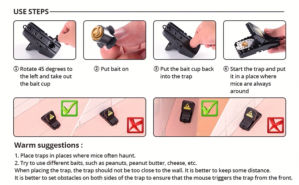 Small, Effective Mousetrap With Easy-to-use Bait Cup - Catch Those Pesky  Mice! - Temu Japan