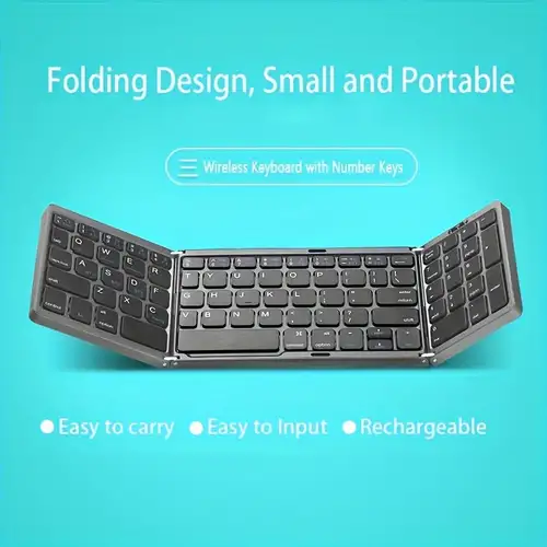 Noir Mini clavier pliant Pavé tactile Compatible Bluetooth 3.0 Clavier sans  fil pliable pour Windows, android, tablette ios Ipad Téléphone