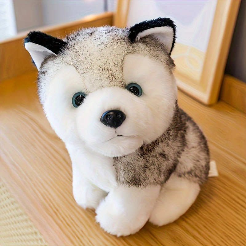 Realistic Husky Dog Stuffed Toys Plush Animals Kids Toys - Temu