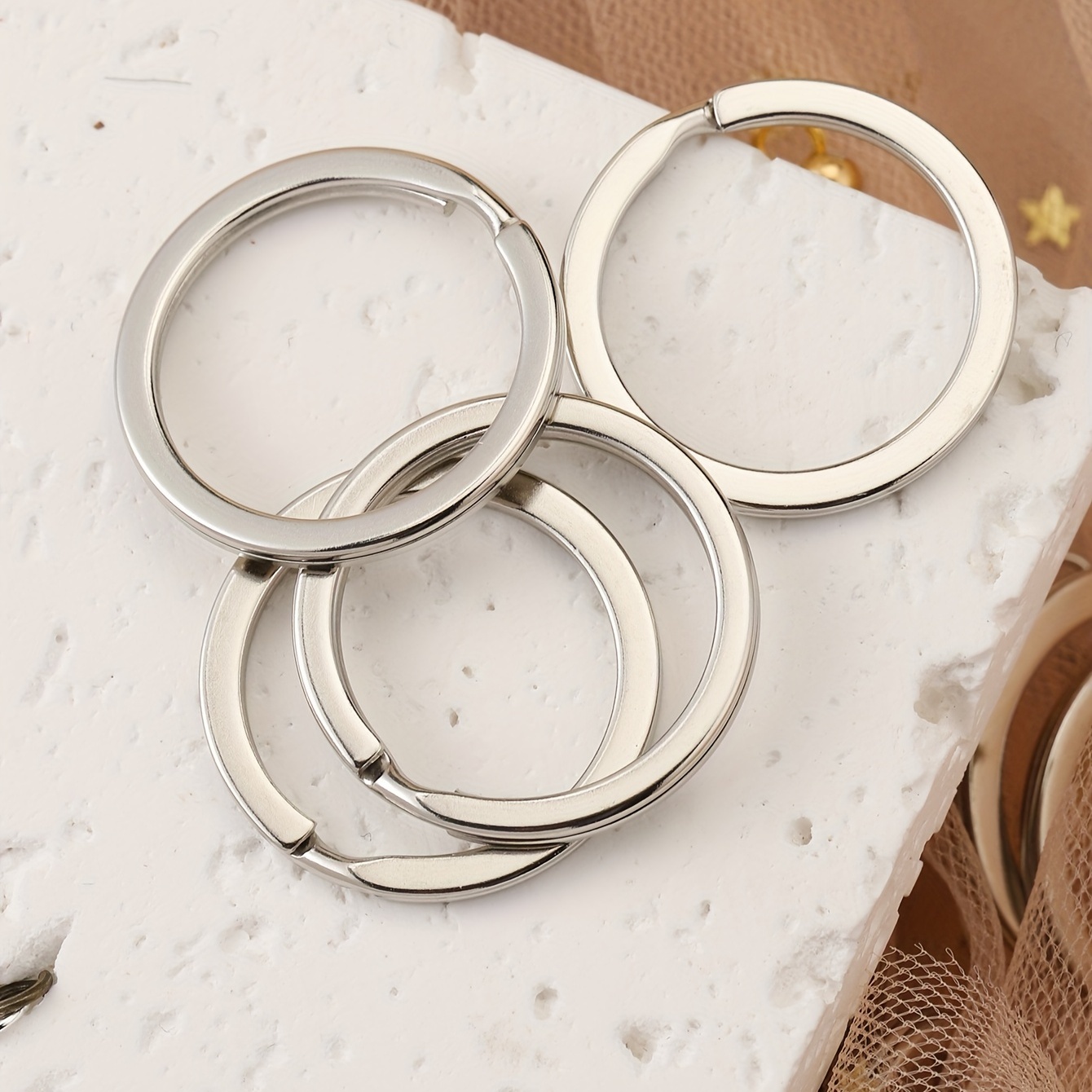 100 Pcs Split Ring Small Key Rings Bulk Split Keychain Rings DIY Craft Metal