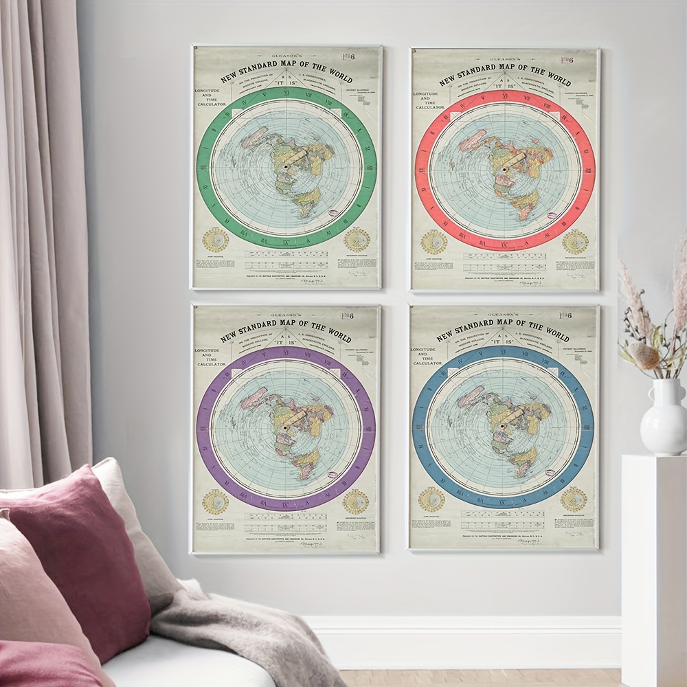 World Map Canvas - Room And Living Print Golden Art For Wall Temu