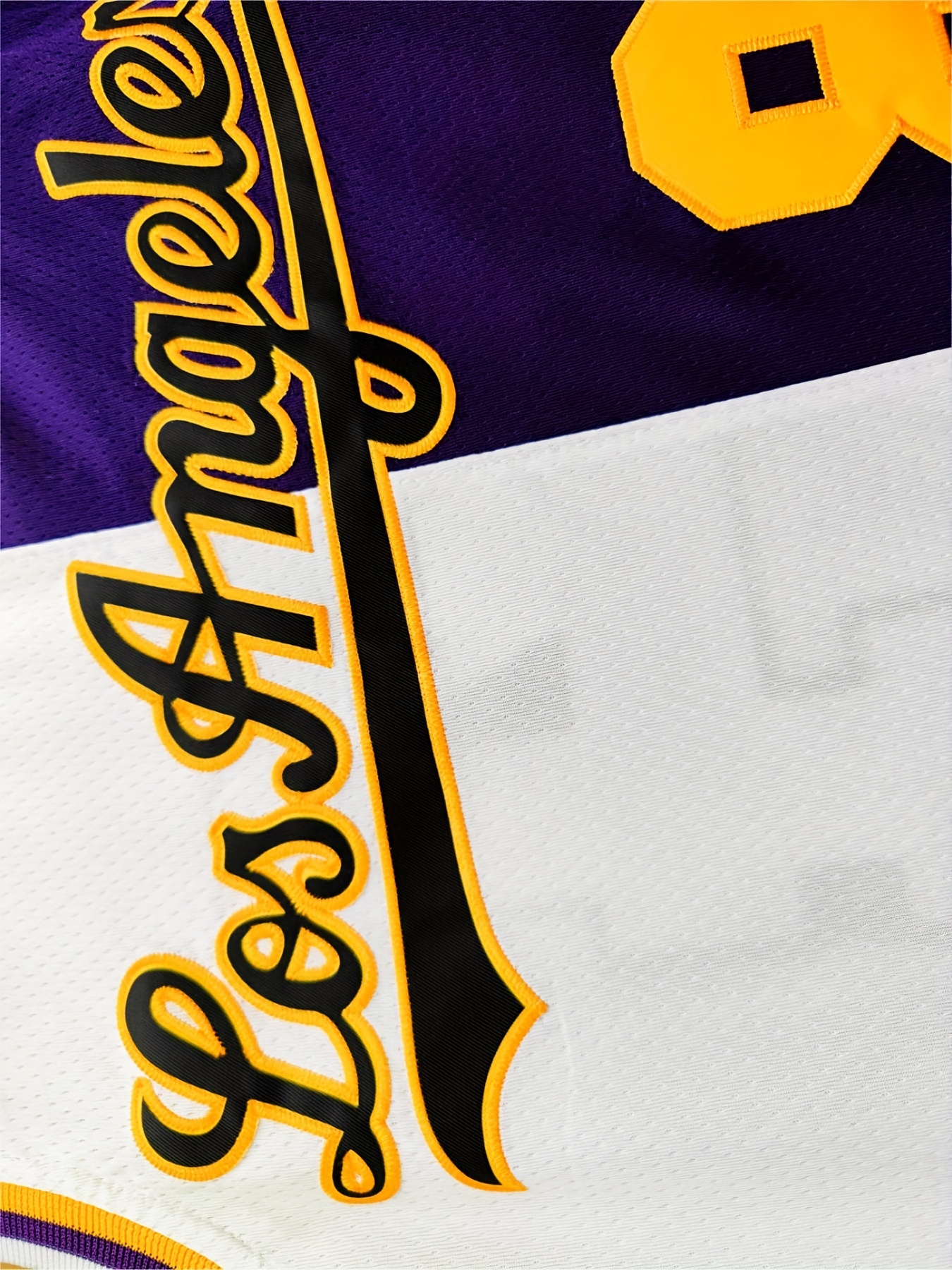 Men's Los Angeles Lakers Split Baseball Jersey - All Stitched