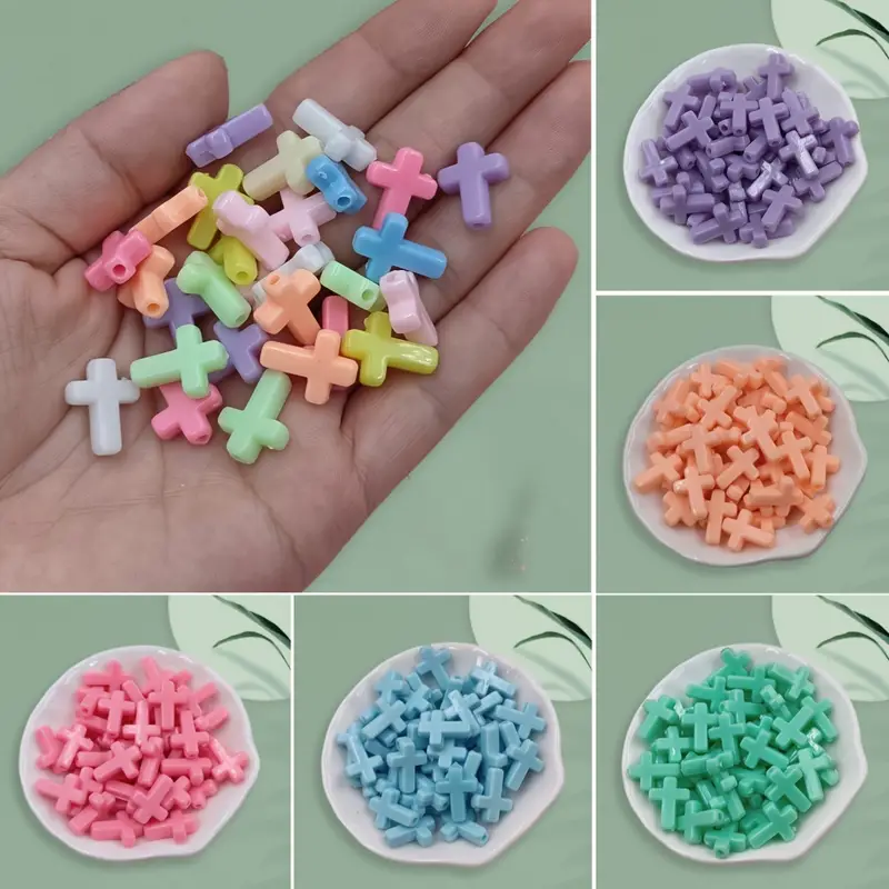 Fashion Candy Color Cross Shape Beads For Jewelry Making Diy - Temu
