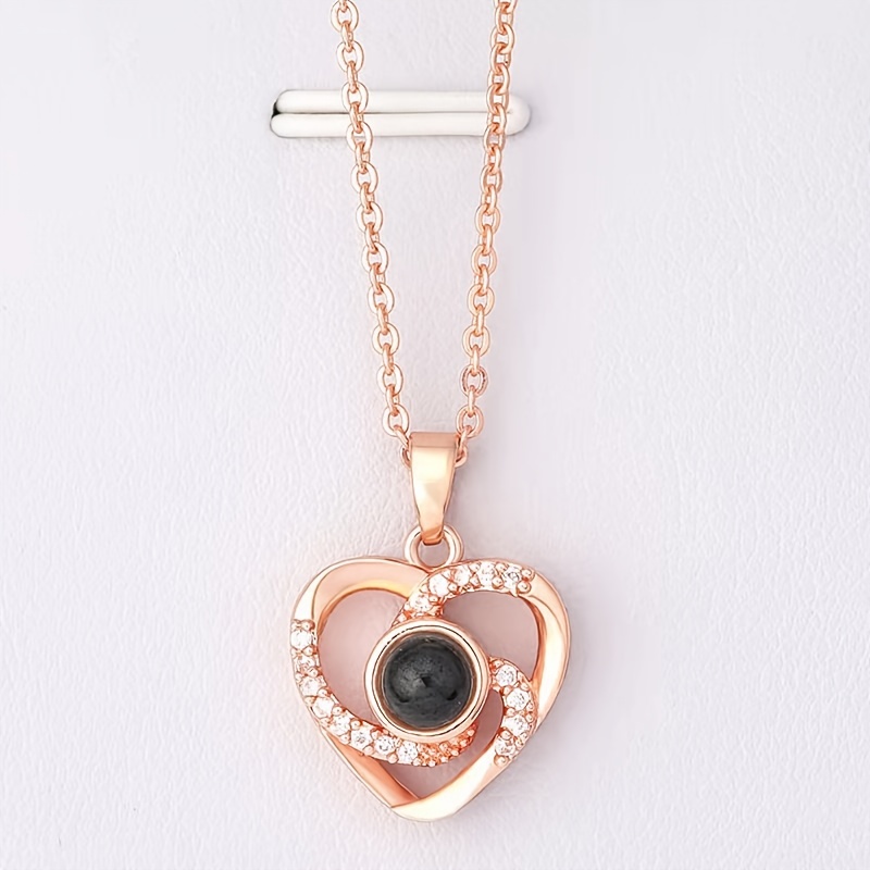 I love you online necklace rose gold