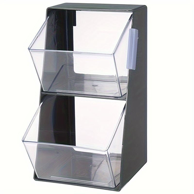 Rebrilliant Tilt Bin Interlocking Storage Plastic Organizer