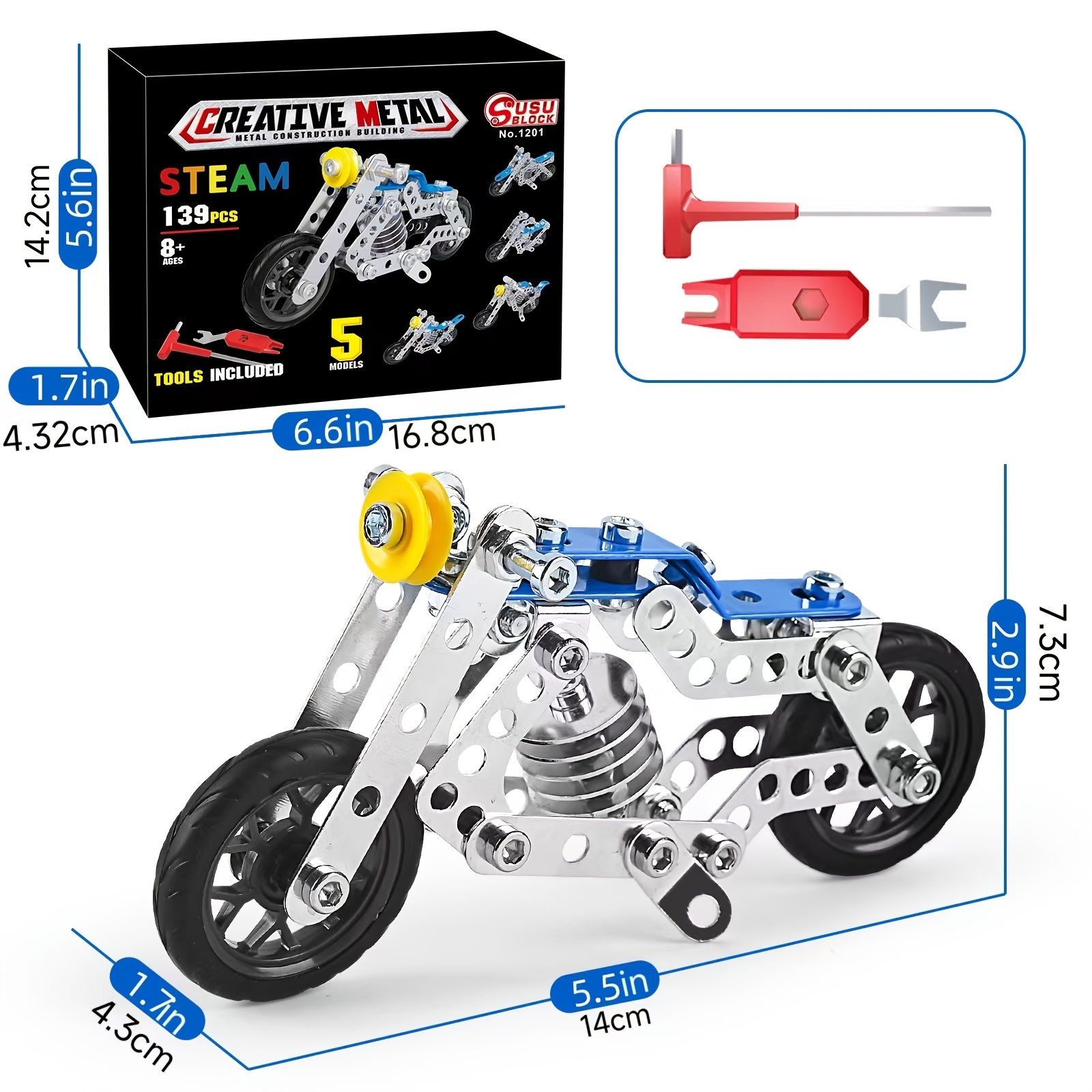 Meccano by Erector, Starter Set, Motorcycle Model Kit 