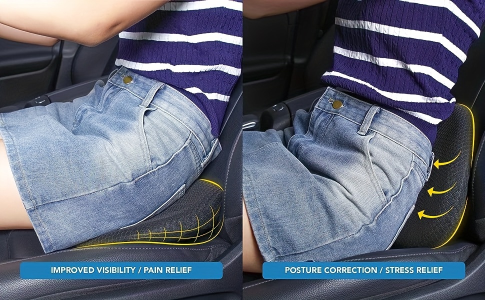 Relieve Back Pain Improve Posture With Memory Foam Car Wedge - Temu