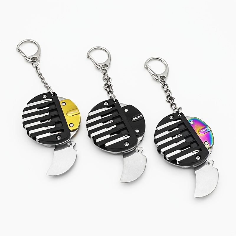 Men's Stainless Steel Keychain with Coin Holder