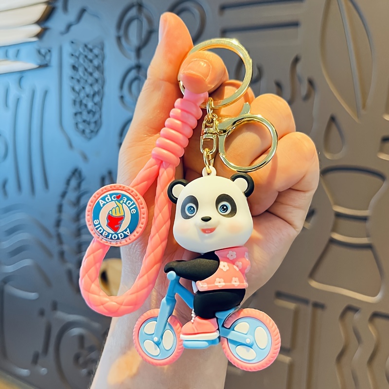 Cute Keychain Panda Accessories Cartoon Keychain for Women and Men Car  Keychain Blue green yellow black., Black, 5 : : Bags, Wallets and  Luggage