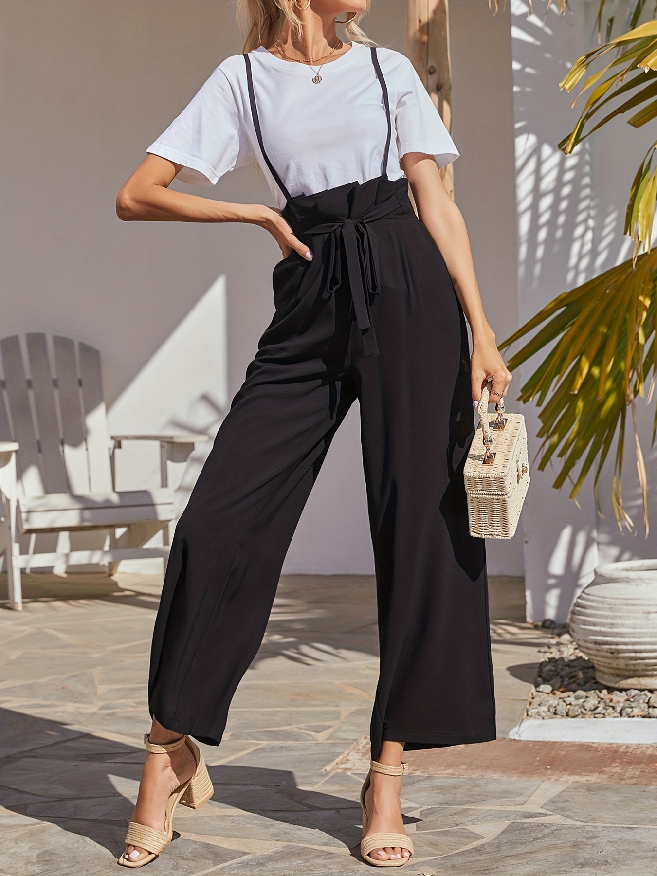 Wide Leg Pants High Waisted Loose Fit Comfy Belted Lounge - Temu Canada