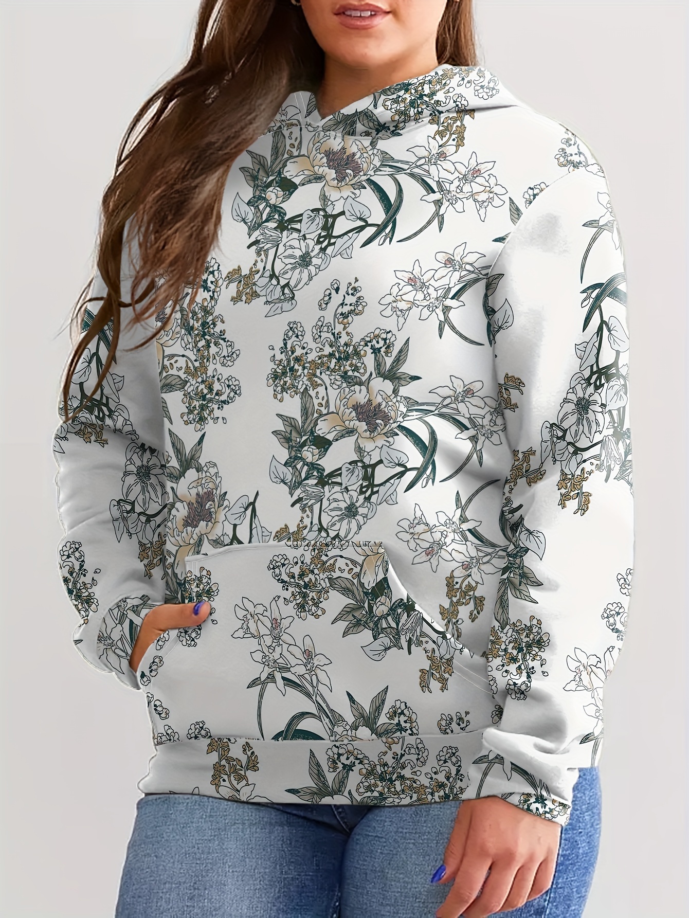 Plus size hot sale floral sweatshirt