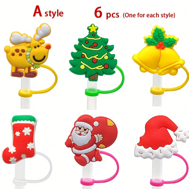 Cute Cartoon Christmas Boutique Series Straw Cover Reusable - Temu