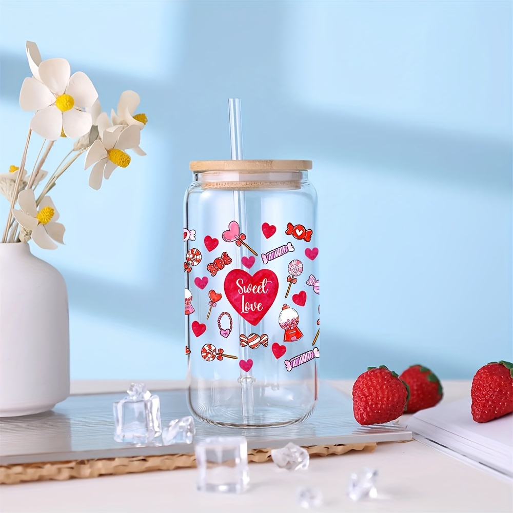 Cups Sticker Valentine's Day Latte Coffee Drinks Hearts - Temu