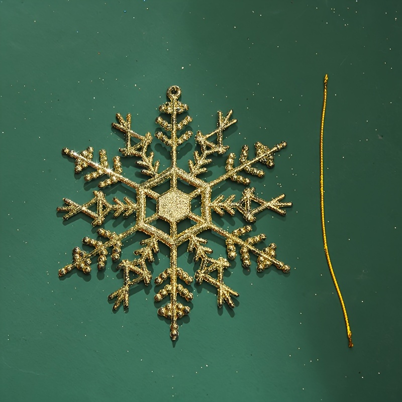12 Pcs 10cm Window Christmas Snowflake Hanging Decors Glitter Snowflakes