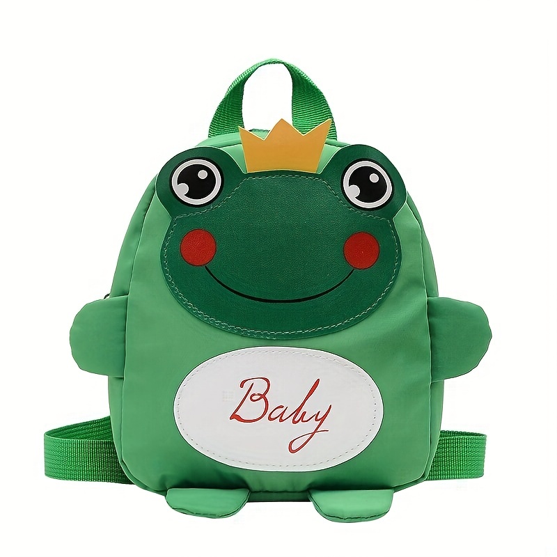 Kids Cartoon Frog Backpack With Traction Rope