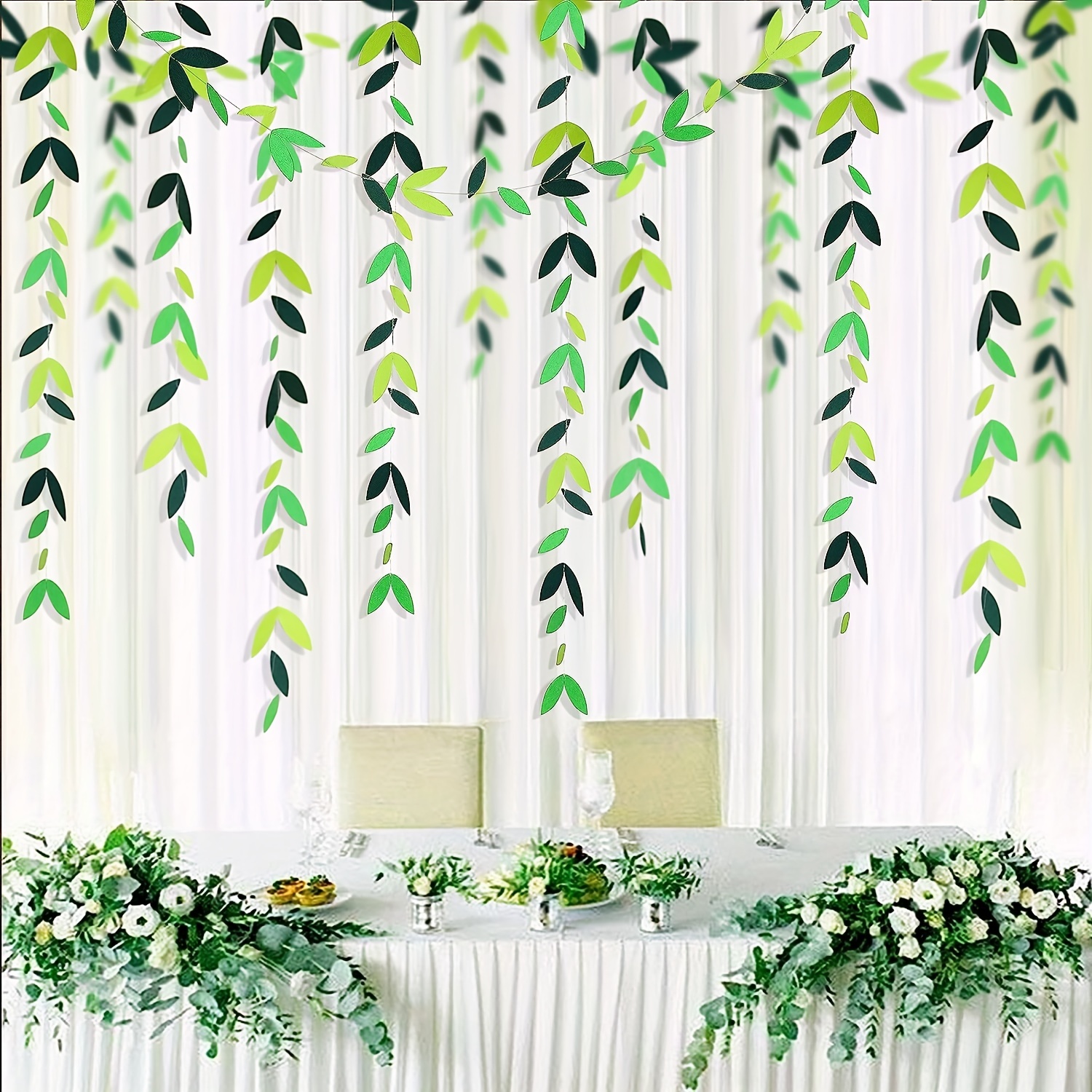 Party Decorations Leaf Garland Paper Hanging Leaves Streamer - Temu