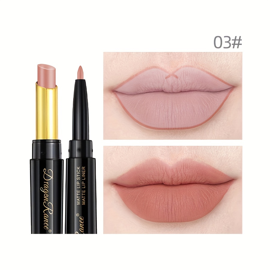 Double Headed Lip Pencil Lip Liner Non Stick Cup Long Lasting Wateproof