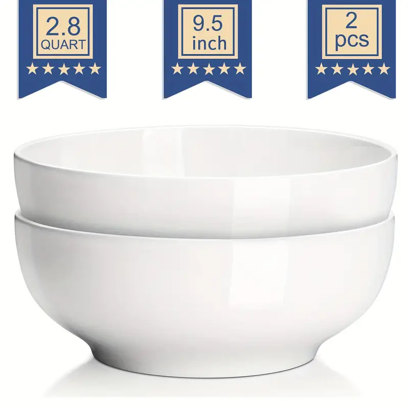 Serving Bowls Large Salad Bowls White Ceramic Fruit Bowls - Temu
