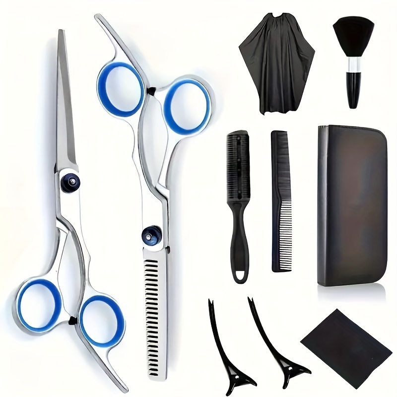 Professional Hair Scissors Ribbon Comb Flat Cut Trim Texture