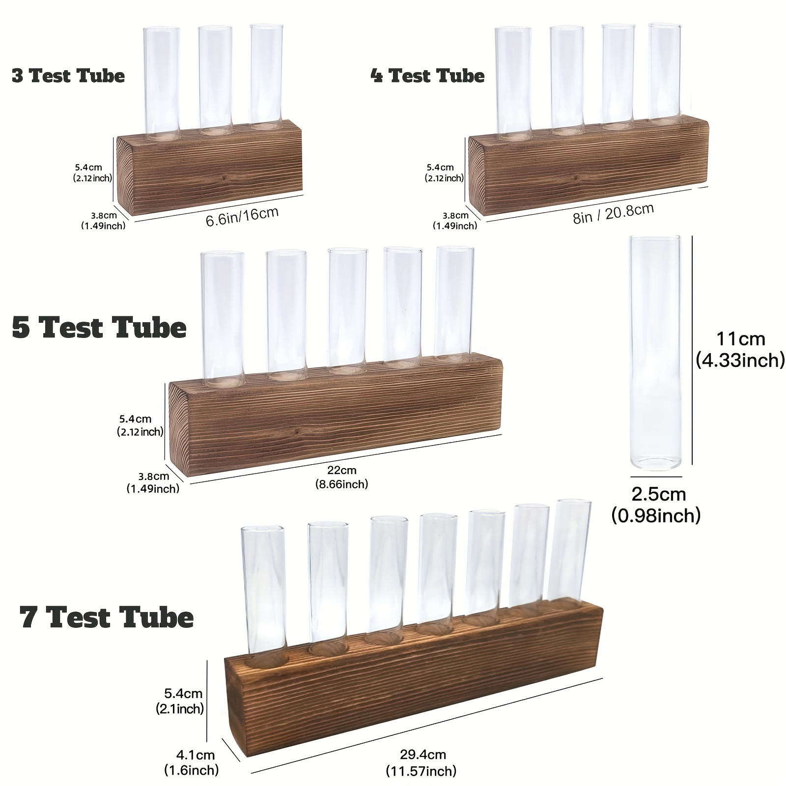 Planter Tubes With Wooden Holders,plant Propagation Station Tubes For  Indoor Hydroponics Plants Home Office Decoration With 1/2/3 Test Tube -  Temu New Zealand
