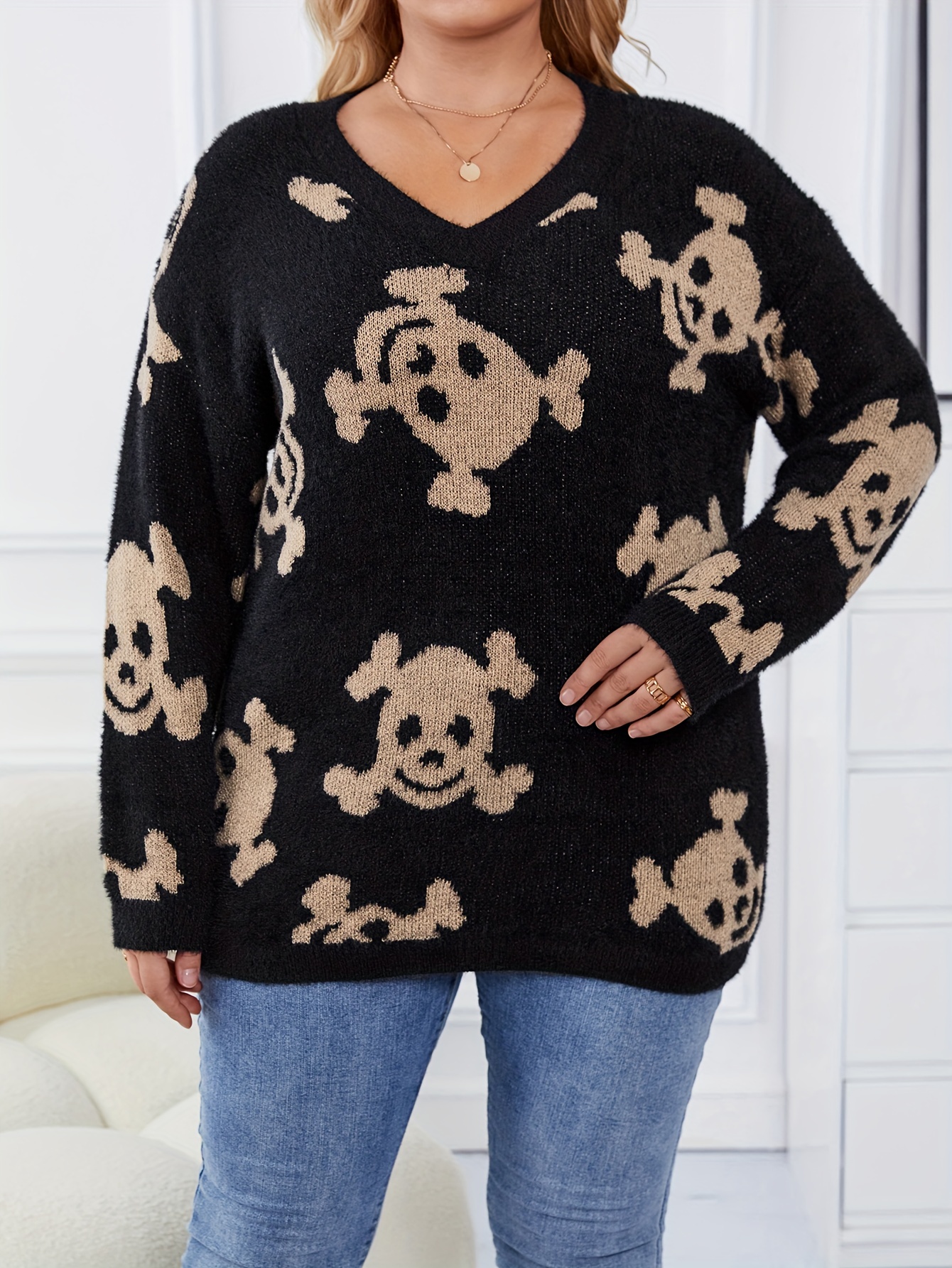 Plus size eyelash clearance sweater