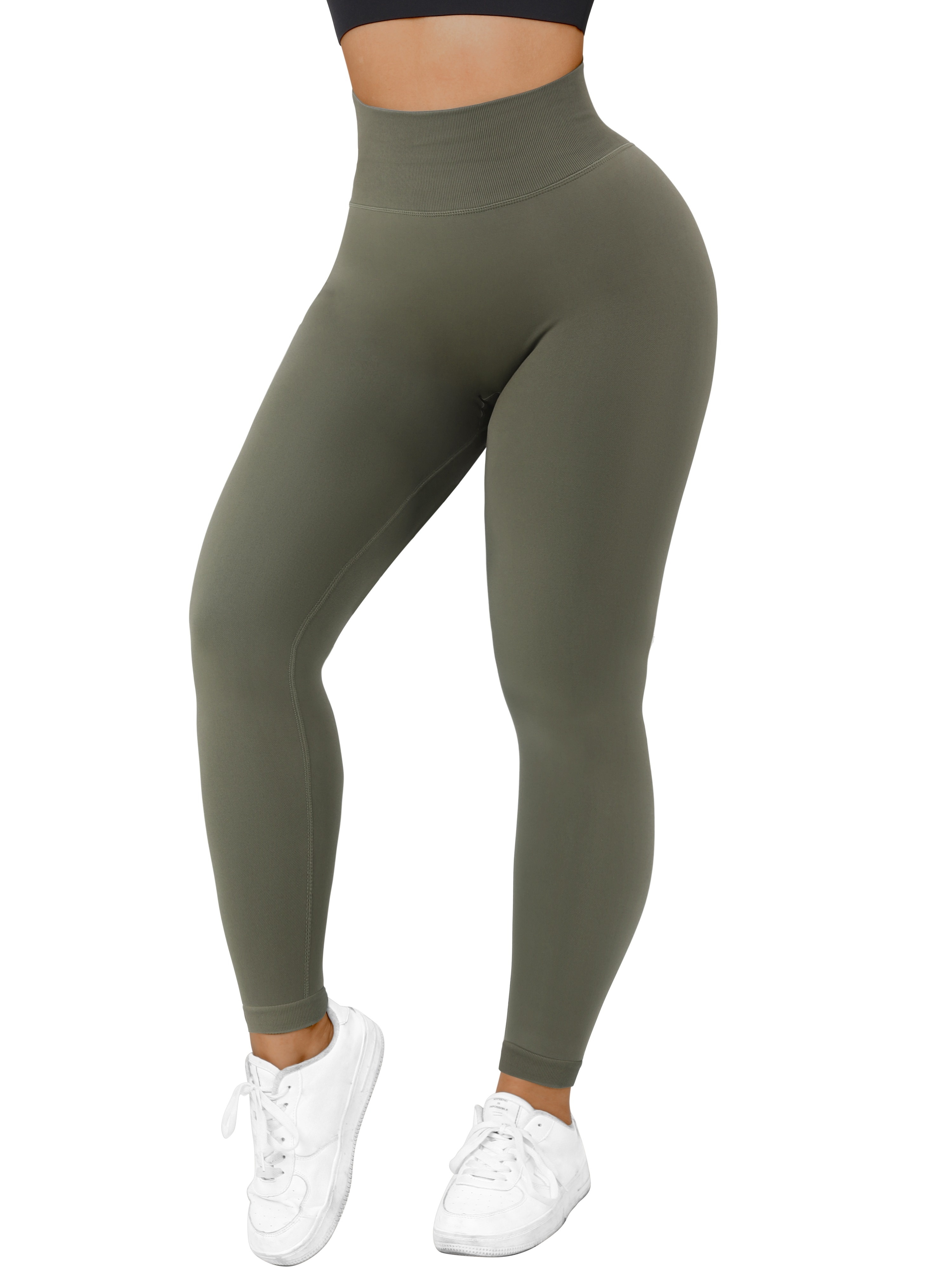 Buy Go Colors Women Textured Olive Green Ultra Warm Leggings online