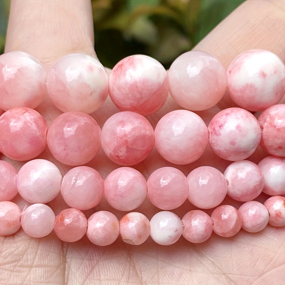 

6/8/10mm Natural Pink Persian Jade Stone Beads Round Loose Spacer Beads For Jewelry Making Diy Charm Bracelet Necklace Handmade Bracelet