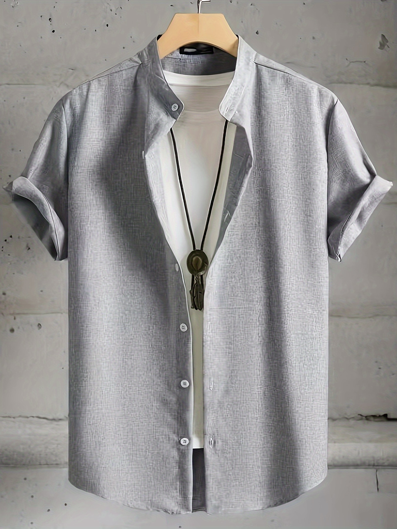 Solid Stand Collar V Neck Blouse Casual Sleeve Comfy - Temu Canada