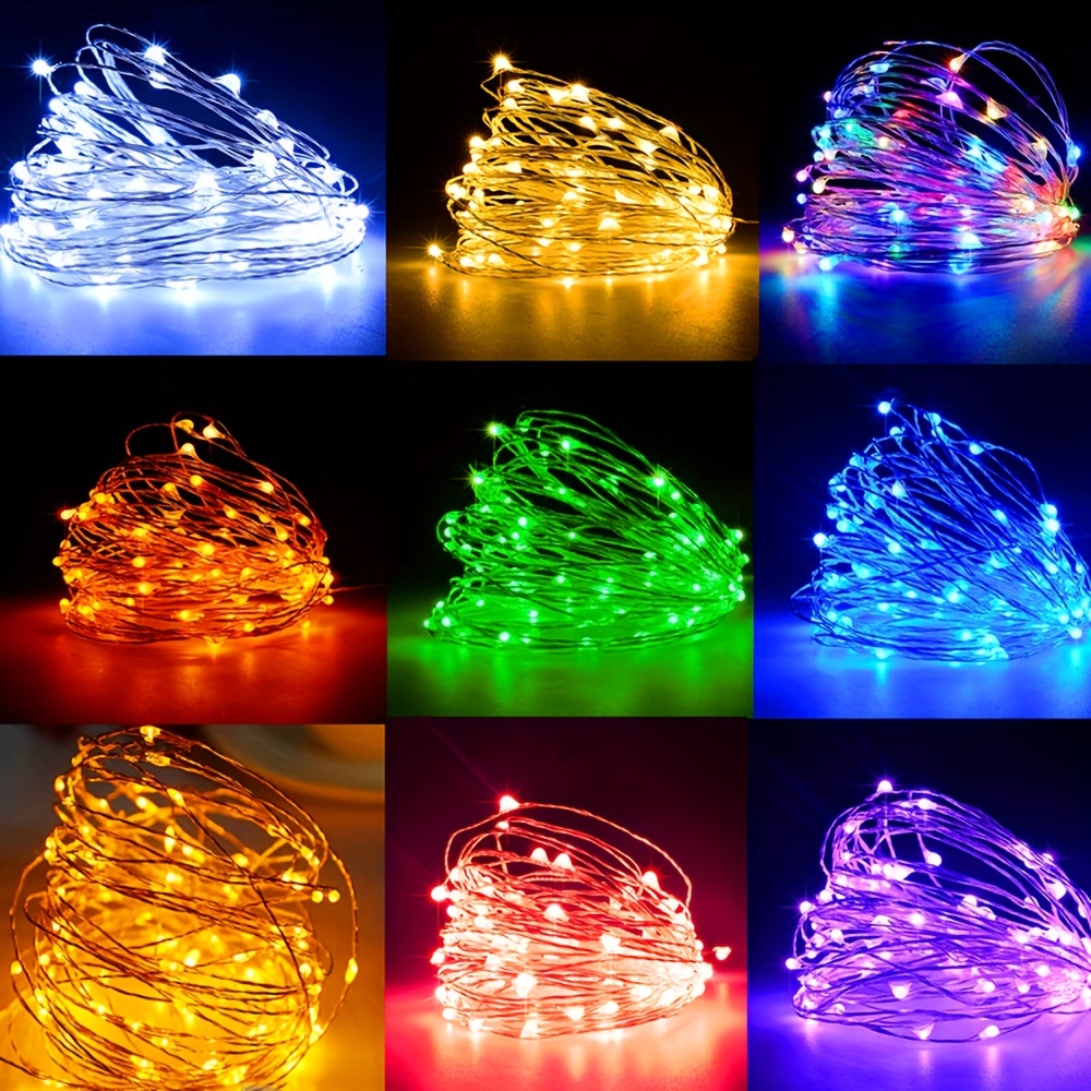 Guirnaldas Luces Led Pilas Alambre Cobre Plateado Resistente - Temu Chile