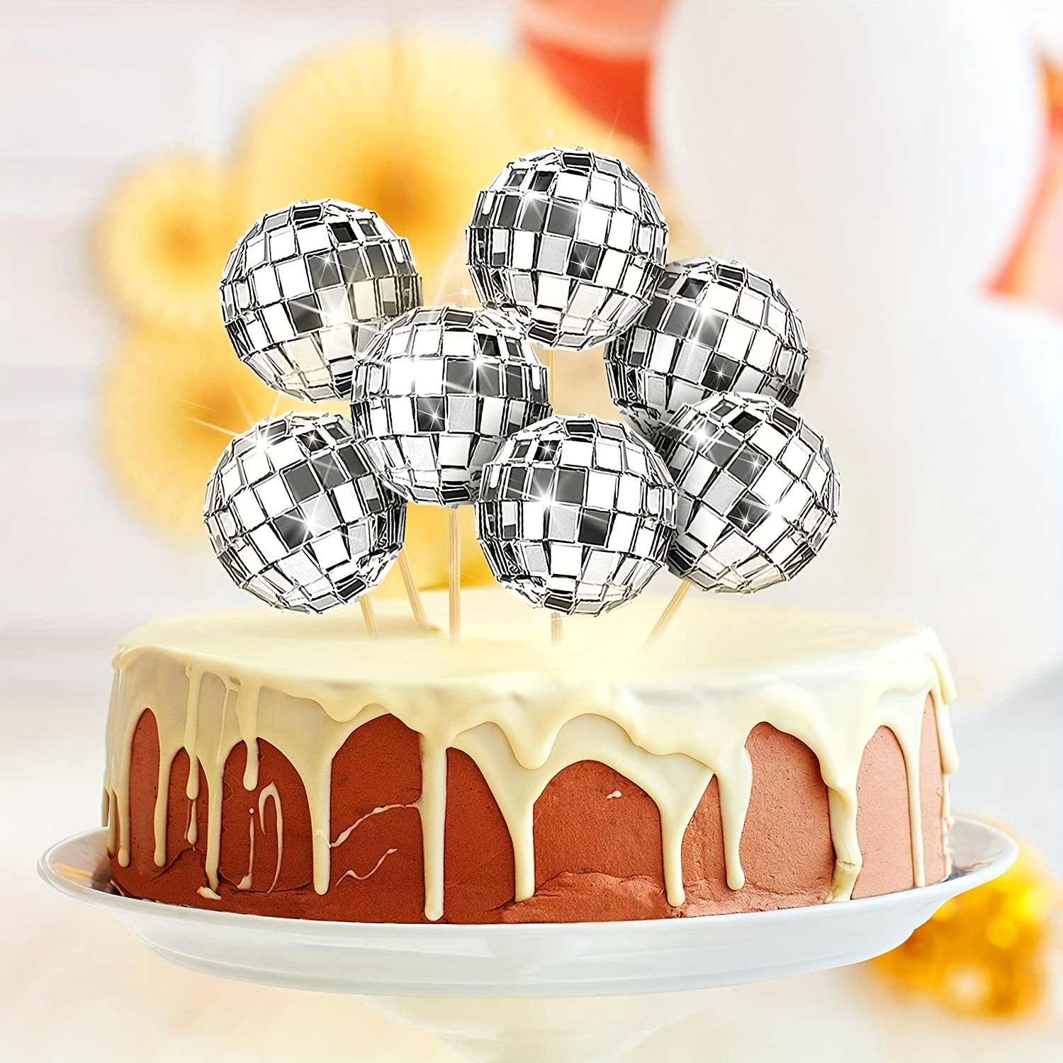 Fun & Festive Birthday Cake Decorations - Disco Mirror Reflective Balls &  More! - Temu Australia