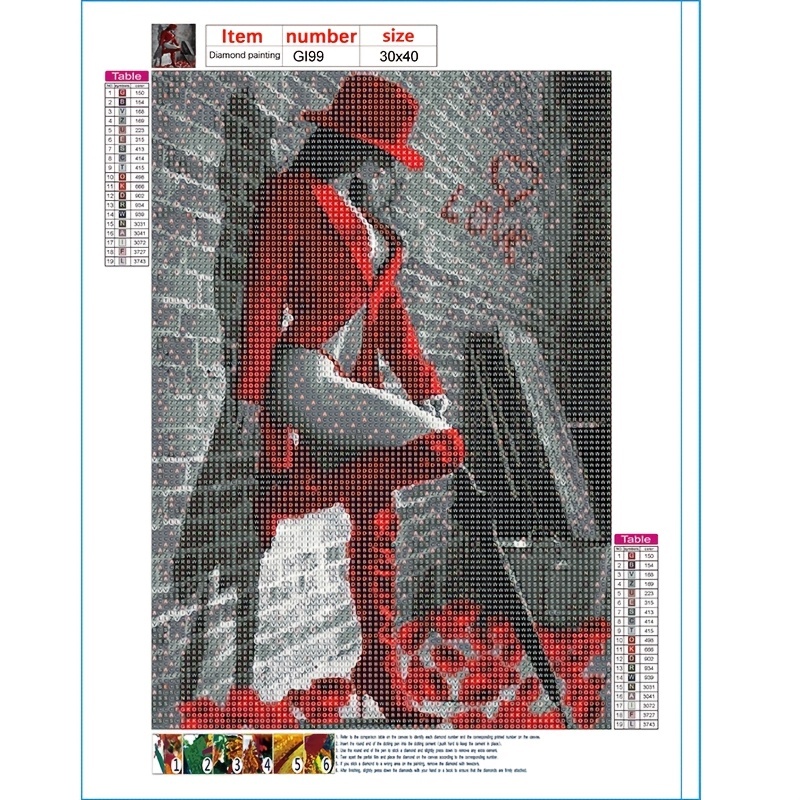 1pc 5D DIY Diamond Painting For Lady In Red, 11.8x15.7 Inches, Full Artificial Diamond Painting, Embroidery Kits, Handmade Home Decor