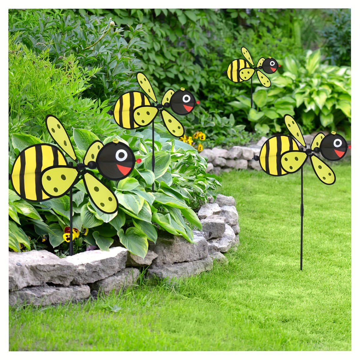 2pcs Moulin Vent Animal Coccinelle D coration Ext rieure Spinners Ext rieurs Jouet D ext rieur Wind Spinners D corations De Jardin Abeille Bumblebee