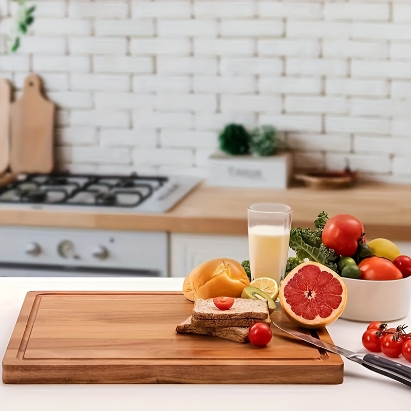  Bandeja rectangular de madera para servir, bandeja de cena,  decoración de café y haya para el hogar : Hogar y Cocina