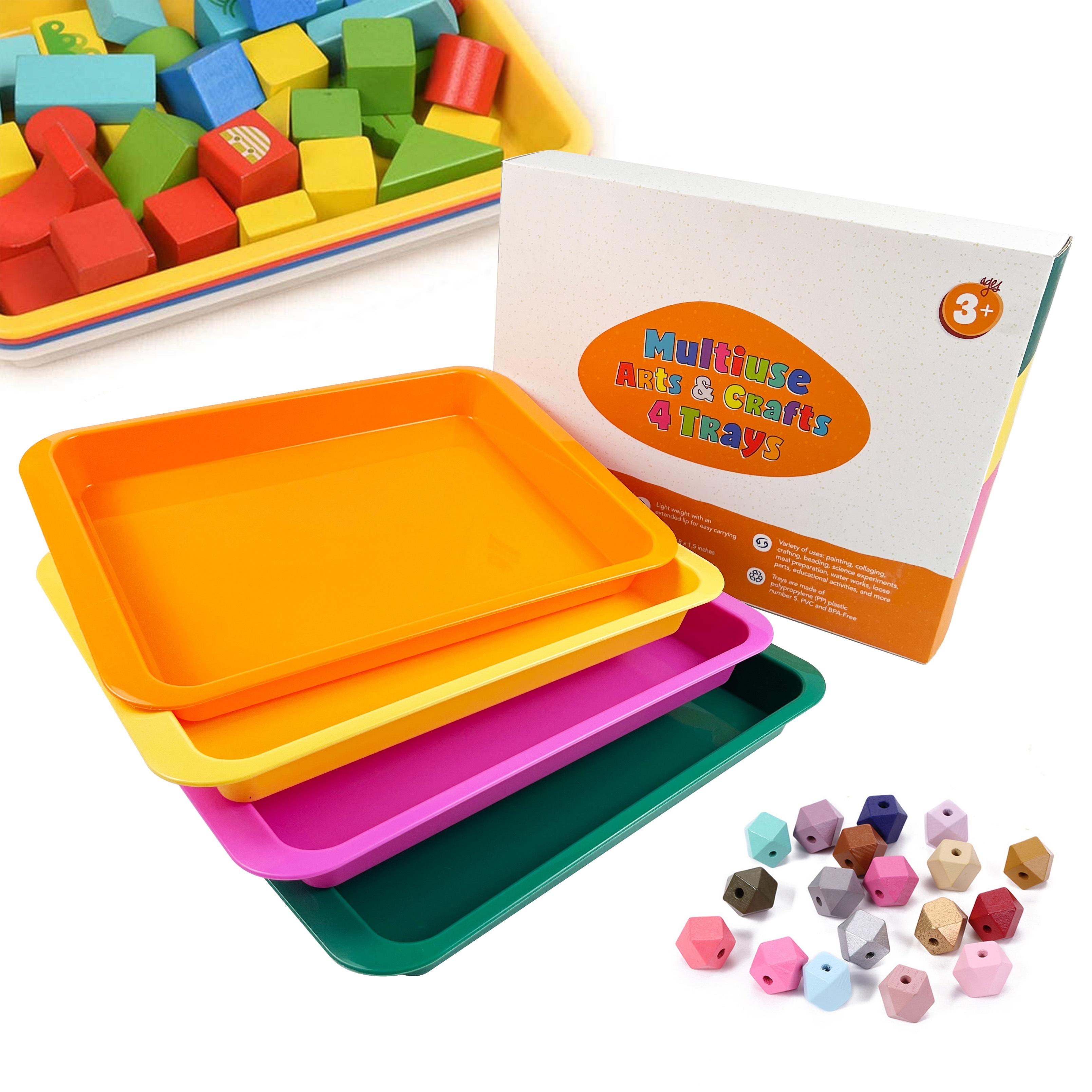 Plastic Art Trays, Activity Plastic Crafts Tray, Medium Size Multicolor  Kids Organizer Tray, Serving Tray For Diy Projects, Beads, Painting,  Jewelry - Temu Germany